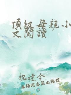 顶级母亲小说全文阅读