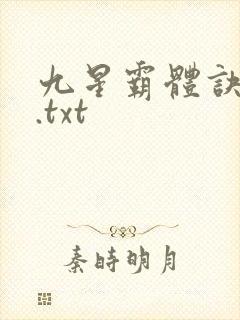 九星霸体诀小说.txt