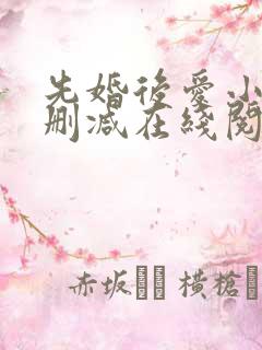 先婚后爱小说无删减在线阅读