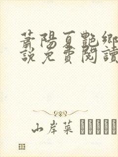 萧阳夏艳乡村小说免费阅读