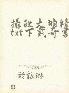 摄政大明精校版txt下载奇书