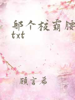 那个校霸腰好软txt