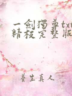 一剑独尊txt精校完整版