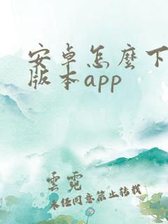 安卓怎么下载旧版本app