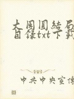 大团圆结局全文目录txt下载