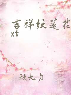 吉祥纹莲花楼txt
