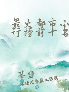 最火都市小说排行榜前十名已完结