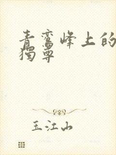 青鸾峰上的一剑独尊