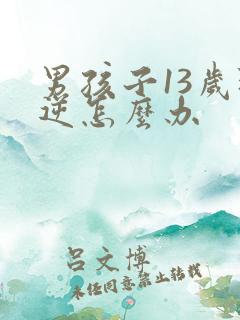 男孩子13岁叛逆怎么办