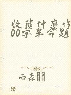 收获什么作文600字半命题作文