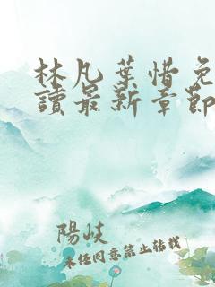 林凡叶惜免费阅读最新章节
