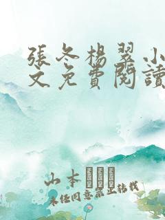 张冬杨翠小说全文免费阅读