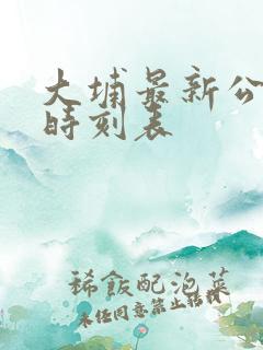 大埔最新公交车时刻表