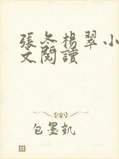 张冬杨翠小说全文阅读