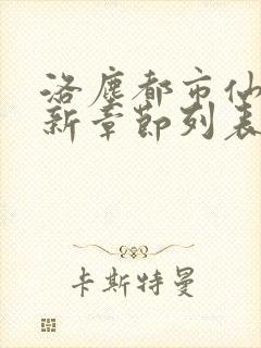 洛尘都市仙尊最新章节列表