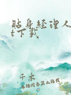 贴身经理人txt下载