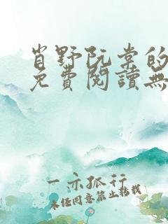 肖野阮棠的小说免费阅读无弹窗