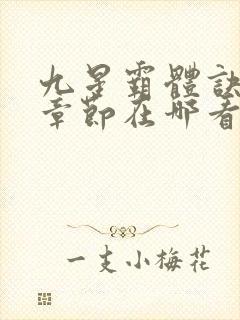 九星霸体诀最新章节在哪看