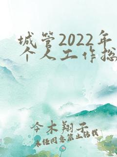 城管2022年个人工作总结