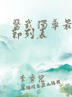 医武独尊最新章节列表