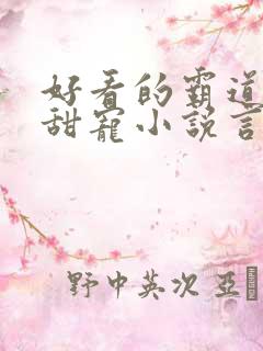 好看的霸道总裁甜宠小说言情