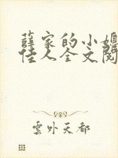 薛家的小媳妇笑佳人全文阅读