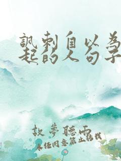 讽刺自以为了不起的人句子