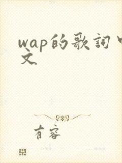 wap的歌词中文