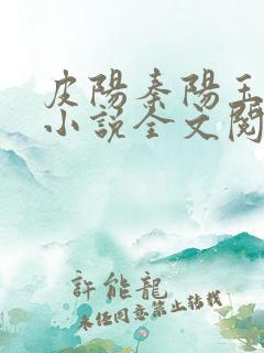 皮阳秦阳玉洁的小说全文阅读