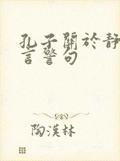 孔子关于静的名言警句