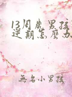 13周岁男孩叛逆期怎么办