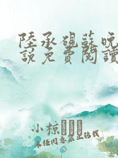 陆承砚苏晚星小说免费阅读最新章节