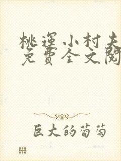 桃运小村夫小说免费全文阅读无弹窗下载