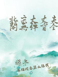 北宋大丈夫笔趣阁无弹窗全文阅读
