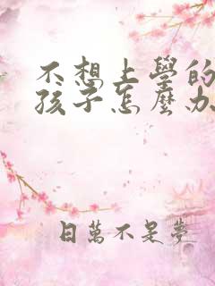 不想上学的初中孩子怎么办