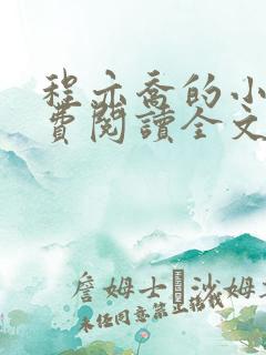 程亦乔的小说免费阅读全文无弹窗