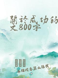 关于成功的议论文800字