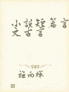 小说短篇言情甜文古言