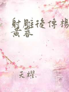 射雕后传杨过与黄蓉