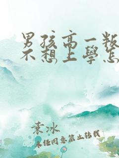 男孩高一叛逆期不想上学怎么办
