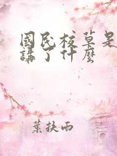 国民校草是女生讲了什么