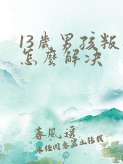 13岁男孩叛逆怎么解决