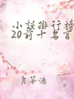 小说排行榜2020前十名言情