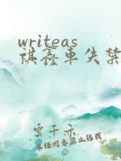 writeas祺鑫车失禁