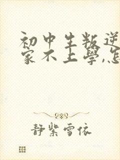 初中生叛逆不回家不上学,怎么办