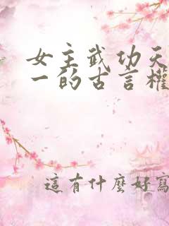 女主武功天下第一的古言权谋小说