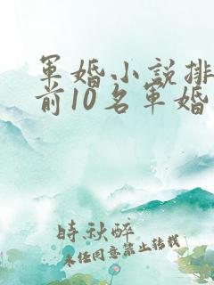 军婚小说排行榜前10名军婚小说