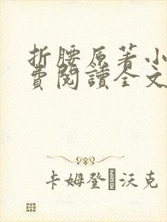 折腰原著小说免费阅读全文无弹窗