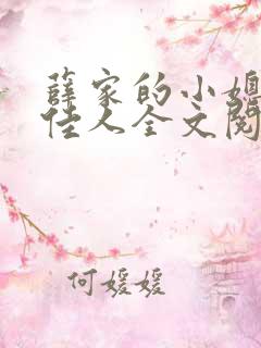 薛家的小媳妇笑佳人全文阅读
