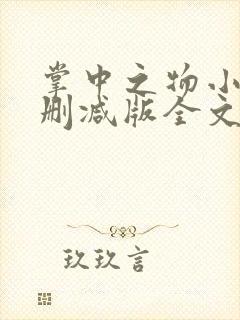 掌中之物小说无删减版全文阅读